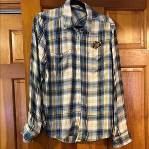 Harley-Davidson Plaid Blouse - Blue, Yellow, White